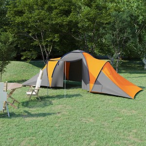 vidaXL Camping Tent 6 Persons Gray and Orange - 1 of 4
