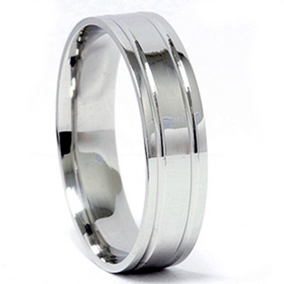 Pompeii3 Double Inlay Wedding Band 950 Platinum