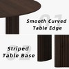 Wooakway 30"H Round Oak Wood Dining Table Kitchen Table Conference Table with Three Legs - 4 of 4