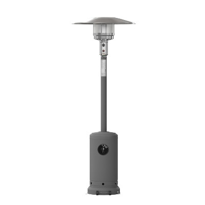 Slate Gray Stainless Steel 40,000 BTU Propane Patio Heater with Wheels