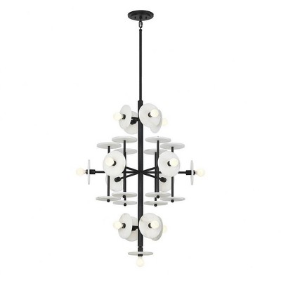 Black Cashmere 15-Light Sputnik Chandelier with Alabaster Shades