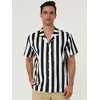 Lars Amadeus Men's Summer Striped Shirts Short Sleeves Button Down Beach Color Block Shirt - 2 of 4