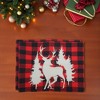 Unique Bargains Christmas Place Mats Linen Red Black White 13"x17.7" 2 Pcs - 2 of 4
