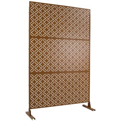 DSVIMOY Outdoor & Indoor Privacy Screen, Freestanding Decorative Privacy Screen for Deck Balcony Patio, Brown, 48"*76"*16"
