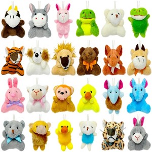 Wrapables Mini Stuffed Animal Plush Toys, Keychain Decoration, Party Favors, Stocking Stuffers, Easter Egg Basket Fillers (Set of 24) - 1 of 4