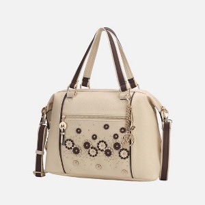 MKF Collection Francis Tote Women's handbag 3-D flowers with Keychain by Mia K - 1 of 4