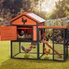 Akoasm Sturdy Wood And Iron Chicken Coop With Runway, Nesting Box And Waterproof Roof For 5-7 Chickens - 4 of 4