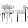 DYHOME Gray Boucle Dining Chairs Set of 2, Mid Century Modern Kitchen Chairs with Curved Backrest and Metal Legs - 2 of 4