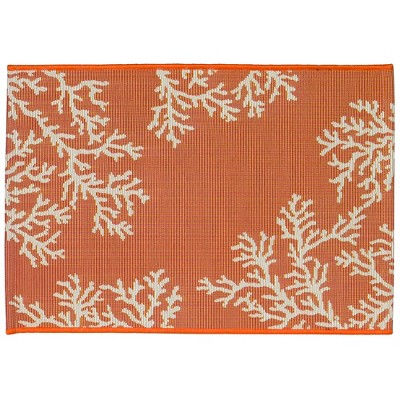 Coral Edge Sunset 2'x2'10" Coastal Indoor/Outdoor Mat