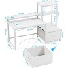 Itopfox Computer Desk with Drawers & Monitor Stand, Home Office Desk with Storage Shelves, Gaming Desk with Power Outlets & LED Lights for Study - 3 of 4