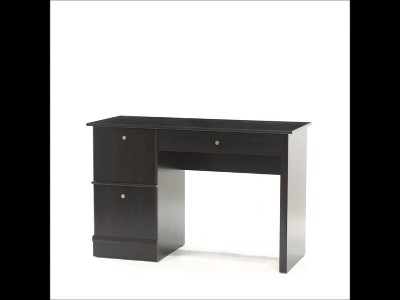 Cinnamon Cherry Computer Desk with Keyboard Tray and File Storage