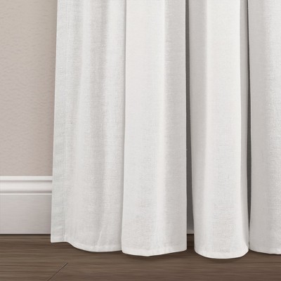 Gray and Off-White Linen Button Blackout Curtain Panel 40" x 84"