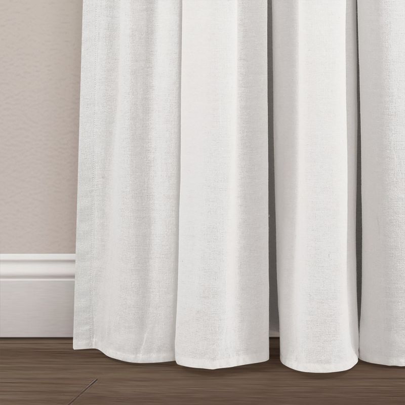 Linen Button 100% Lined Blackout Window Curtain Panel Gray/White Single 40X84, 5 of 7