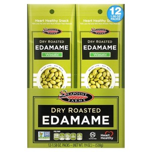 Seapoint Farms Dry Roasted Edamame, Wasabi, 12 Packs, 1.58 oz (45 g) Each - 1 of 3