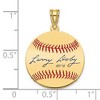 Black Bow Jewelry 14K Gold Plated Larry Doby Signature SM Enamel Baseball Pendant - 4 of 4
