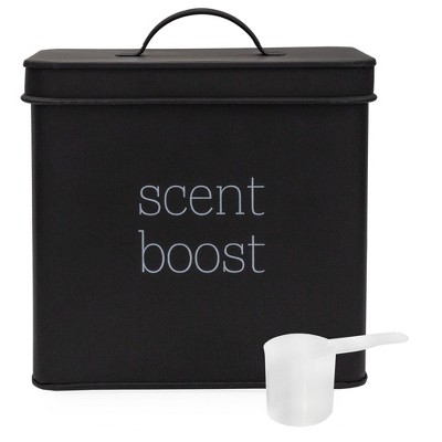 AuldHome Design Laundry Scent Booster Storage Container, Enamelware Canister Dispenser for Fragrance Beads