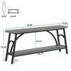Resenkos Entryway Table, Console Sofa Table,2-Tier Console Table, 70.8" Sofa Table Hallway Table with Open Shelves,Rustic - 3 of 3