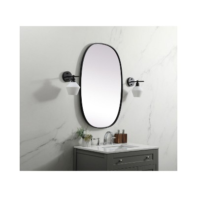 Black Oval Full Length Metal Frame Bathroom Mirror