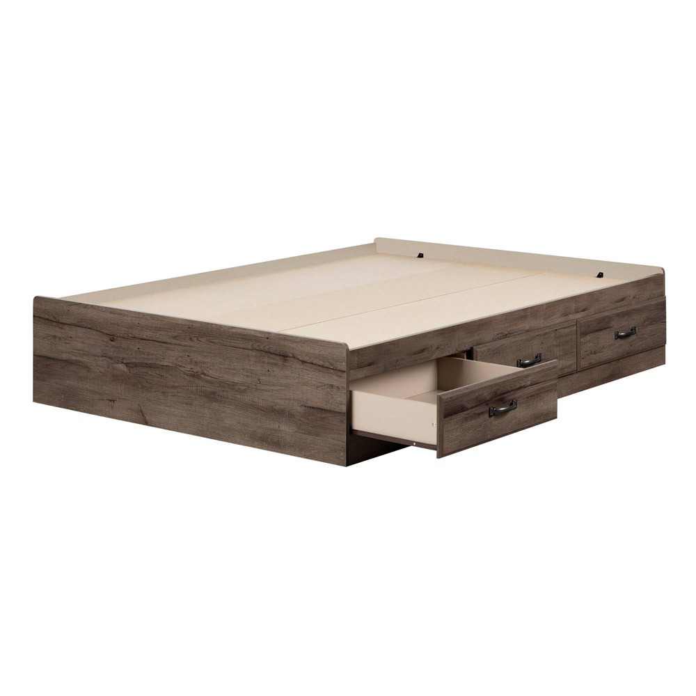 Photos - Bed Frame Full Asten Mates Kids' Bed with 3 Drawers Fall Oak - South Shore