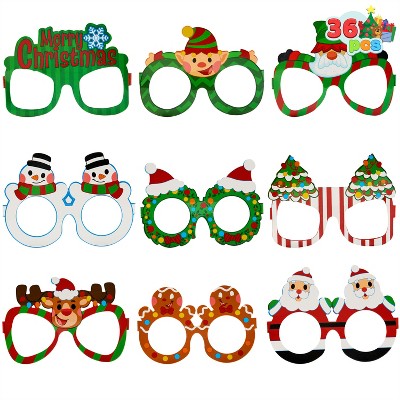 Joyfy 36-Pack Christmas Costume Eyeglasses - Assorted Festive Frames for Photo Booths, Parties & Favors (One Size Fits All)