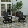 Merrick Lane HDPE Adirondack Chair with Cup Holder and Pull Out Ottoman, All-Weather HDPE Indoor/Outdoor Chair - 4 of 4