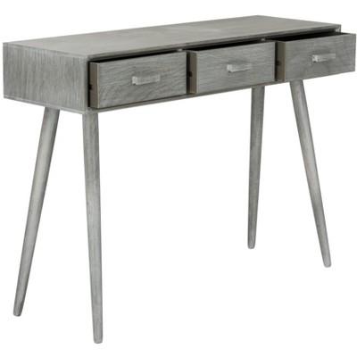 Slate Grey Pine Wood 3-Drawer Console Table