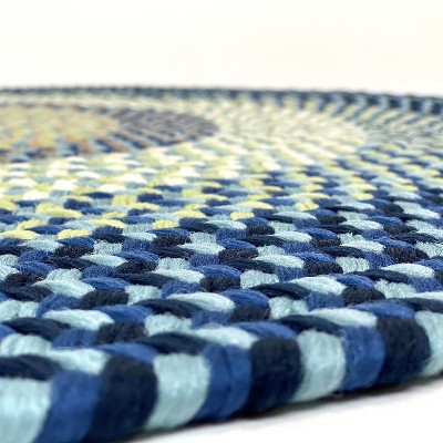 Colonial Mills Kingston Braid - Blue 20 In x 30 In Oval Rug Indoor/Outdoor 100% Polypropylene