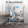 SKRAN Mesh Ergonomic Office Chair, Comfy Computer Chair with Lumbar Support, Flip Armrest and Rolling Wheels for Home Study Room Office - 2 of 4