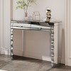 39" Modern Mirrored Console Table with 2 Drawers, Curved Glass Dressing Table, Entryway or Sofa Table for Hallway & Living Room-Panipeachy - 2 of 4