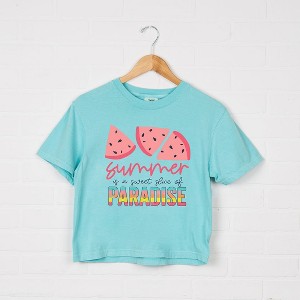 Simply Sage Market Women's Summer Is A Sweet Slice Of Paradise Short Sleeve Relaxed Fit Cropped Tee - 1 of 3