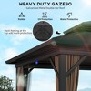 10' x 10' Hardtop Gazebo with Aluminum Frame, Metal Roof Gazebo Canopy w/ Hook, Curtains included - 4 of 4
