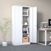 NicBex File Cabinet with Lock,Tall Vertical Metal Filing Cabinets with Doors and 3 Adjustable Shelves,Office Cabinet for Home, Office,White/Black - 2 of 4