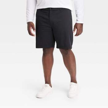 Men's Big & Tall 9" Flat Front Tech Chino Shorts - Goodfellow & Co™ Black 54