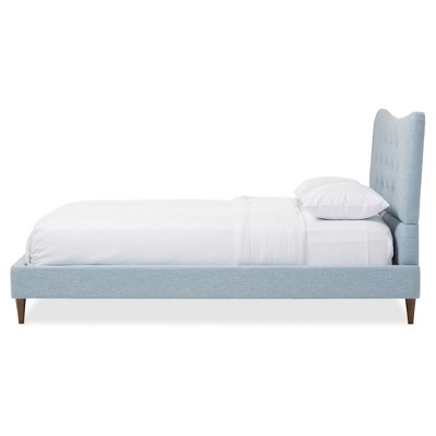 Hannah King-Sized Linen Upholstered Bed with Tufted Headboard