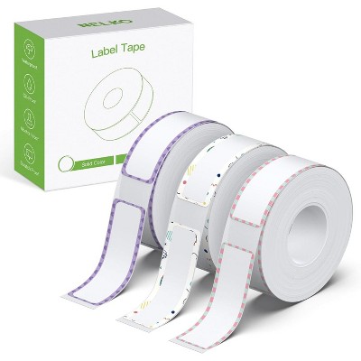 NELKO P21 Genuine Adhesive Pattern with Border 2.0 Label Paper 14x40mm (0.55"x1.57") 180 Labels/Roll, 3 Roll, for Home Office School Organization