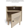 Rattan Nightstand with USB Ports & Power Outlets - Charging Station with 2-Tier Storage, Solid Wood Legs for Bedroom, Living Room, Natural - 4 of 4