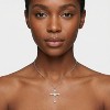 Zircon Cross Pendant Necklace - Silver, designed with religious symbols and sparkling decorations, suitable for both men and women - 4 of 4