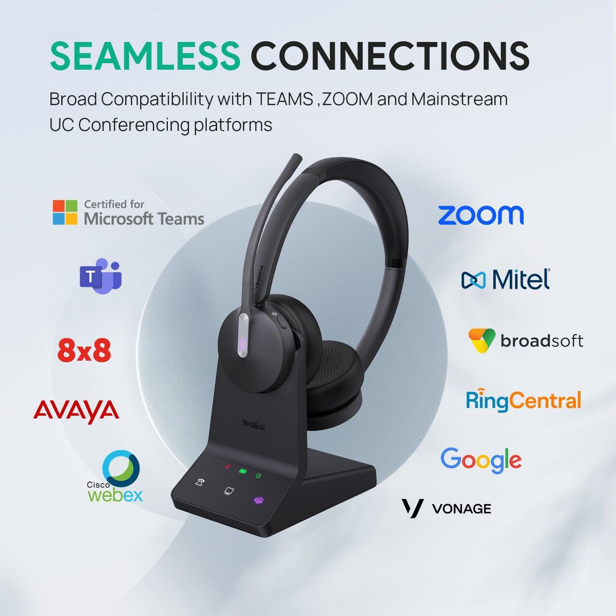 Yealink WH64 Dual Teams Wireless DECT Bluetooth Headset 1208674 - thumbnail 4