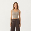 Anna-Kaci Active Women’s Ribbed Cropped Active Tank Top with Soft Stretch Fabric Scoop Neckline Contoured Seam Detail - 2 of 4