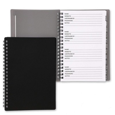 Juvale 2-Pack Internet Address and Password Keeper Book with Alphabetical Tabs, 6x7, Black
