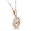 Pompeii3 1CT Morganite & Diamond Vintage Double Halo Pendant 14K Rose Gold (K-L,I2-I3) - 2 of 3