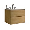 FAMYYT 24 in. Single Sink Floating Oak Bath Vanity with White Ceramic Top (Assembled), 3 Predrilled Faucet Holes - 3 of 4