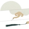 Unique Bargains Portable Double-Sided Short Handle Round Xuan Paper Plover Folding Fan 1 Pc - 3 of 4