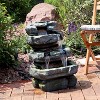 Sunnydaze 24"H Electric Polyresin and Fiberglass Tiered Stone Waterfall Outdoor Water Fountain with LED Lights - image 2 of 4