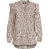 Lands' End Women's Cotton Voille Ruffle Front Blouse - 3 of 3