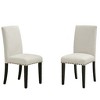 Modern Fabric Dining Chairs with Upholstered Cushion and Black Wood Legs, Ergonomic Curved Back for Dining Room, Set of 2 - 2 of 4
