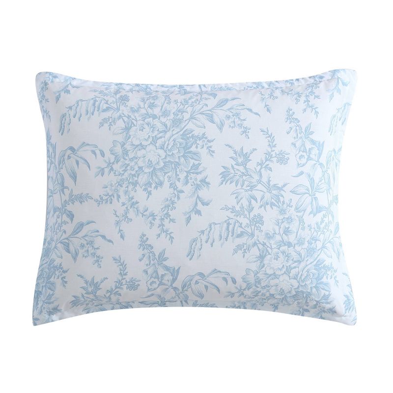 Laura Ashley 3pc King Bedford Comforter Bedding Set Blue, 4 of 9