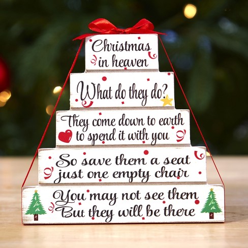 Lakeside Christmas In Heaven Tabletop Plaque Block Sign With Sentiment Target