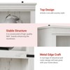Book Shelf, 67 in Farmhouse Bookcase, with Doors Modern Storage Rack 5 Shelf - 4 of 4