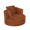 Compressible Corduroy Round Chair with Cushioned Backrest - 2 of 3